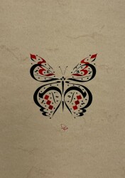 Butterfly Figurative Calligraphy Art - 1